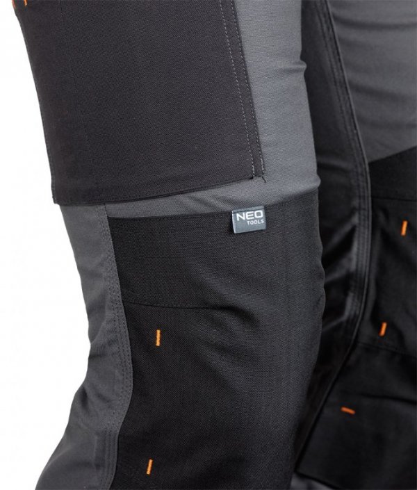 Spodnie robocze Mix&Match, Canvas, wzmocnienia z Cordury, szaro-czarne, rozmiar XL