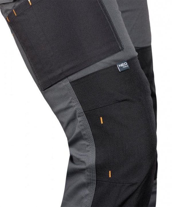 Spodnie robocze Mix&Match, Canvas, wzmocnienia z Cordury, szaro-czarne, rozmiar XXL