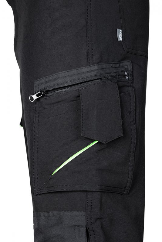 Spodnie robocze Mix&Match, 4 way stretch, czarno-zielone, rozmiar XXL