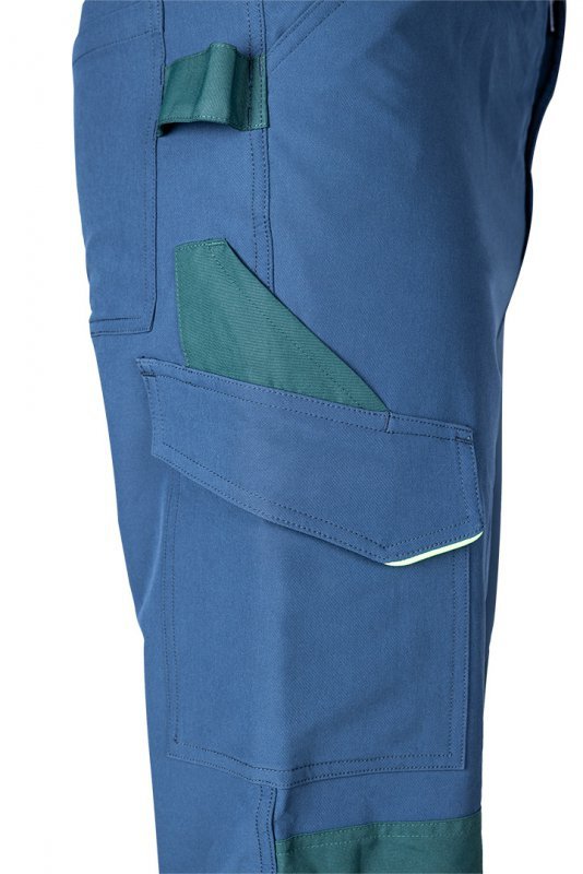 Spodnie robocze Mix&Match, 4 way stretch, granatowo-zielone, rozmiar S