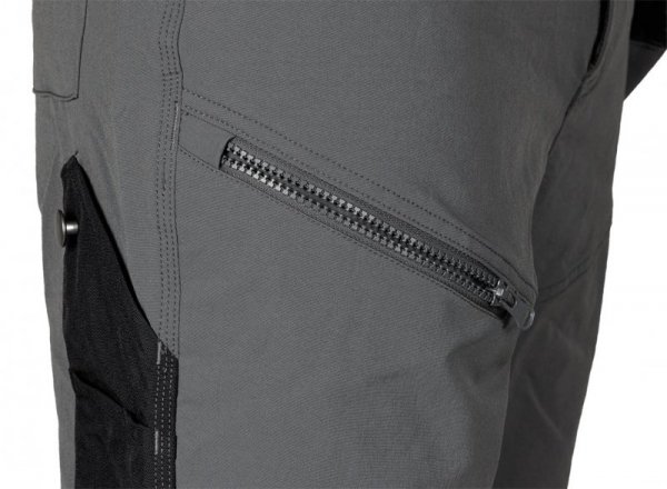 Spodnie robocze Mix&Match, 4 way stretch, z kaburami, Cordura, szaro-czarne, rozmiar XXL
