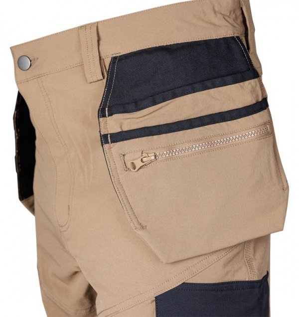 Spodnie robocze Mix&Match, 4 way stretch, z kaburami, Cordura, beżowo-czarne, rozmiar S