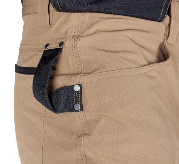 Spodnie robocze Mix&Match, 4 way stretch, z kaburami, wzmocnienia z Cordury, beżowo-czarne, rozmiar