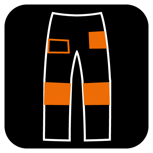 Spodnie robocze Mix&Match, 4 way stretch, z kaburami, Cordura, czarne, rozmiar XS