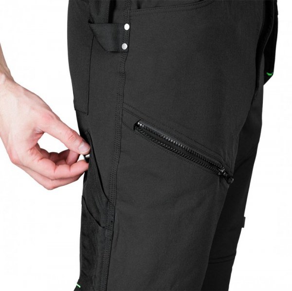 Spodnie robocze Mix&Match, 4 way stretch, z kaburami, Cordura, czarne, rozmiar XXL