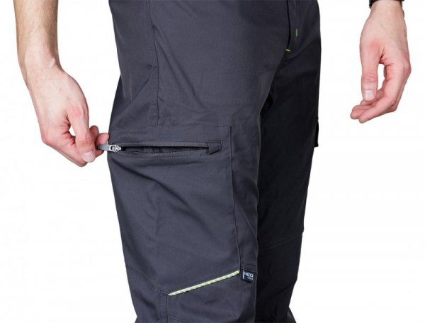 Spodnie robocze Mix&Match, stretch, szare, rozmiar XS