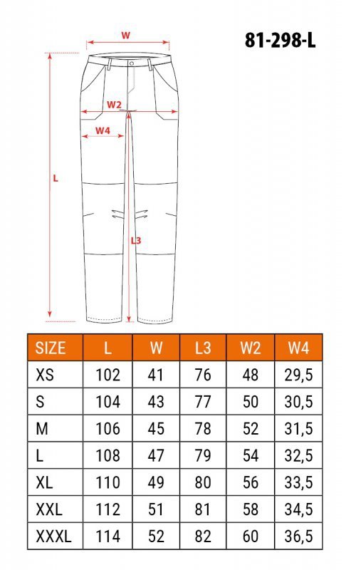 Spodnie robocze Mix&Match, stretch, szare, rozmiar L