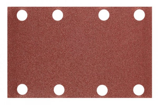 Papiery ścierne na rzep, prostokąt  80 x 130 mm, P120, 5 szt., z 8 otworami do 04-623