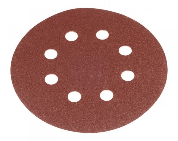 Krążki ścierne na rzep 125 mm, P220, 5 szt., z 8 otworami