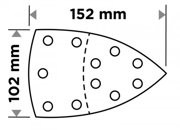 Papiery ścierne na rzep, żelazko 102 x 152 mm, P220, 5 szt., z 11 otworami