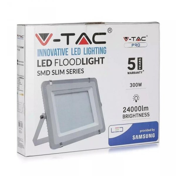 Projektor LED V-TAC 300W SAMSUNG CHIP Szary VT-300 6400K 24000lm 5 Lat Gwarancji