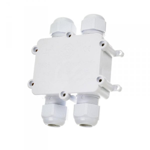 Puszka Złączka Mufa Hermetyczna Biała 4x 4Pin 0.5-4mm2 Średnica kabla 8-12mm IP68 V-TAC VT-871 2 Lata Gwarancji