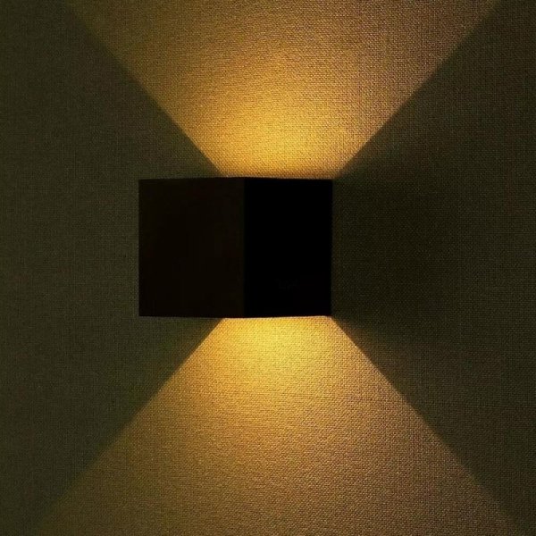 Oprawa Ścienna V-TAC 12W LED Góra Dół Regulowana Chip BRIDGELUX Czarny Kwadrat IP65 VT-759-12 3000K 1100lm 2 Lata Gwarancji