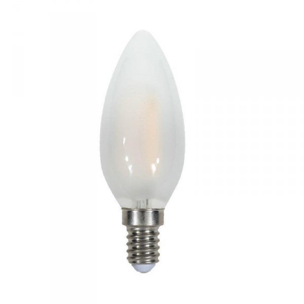 Żarówka LED V-TAC 4W Filament E14 Mrożona Świeczka Ściemnialna VT-2054D 2700K 350lm