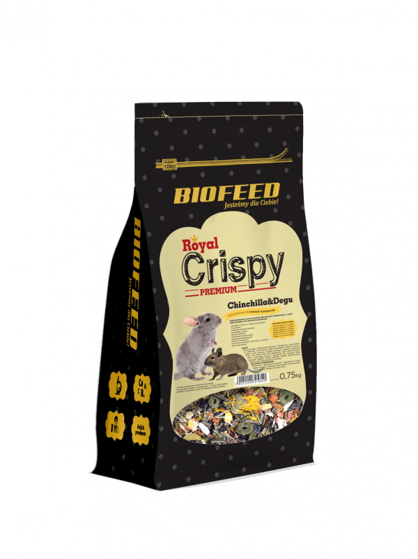 BIOFEED Royal Crispy Premium Chinchilla & Degu 750g - dla szynszyli i koszatniczek