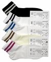 Zestaw 5 par bawełnianych skarpet Aura Via to idealna mieszanka komfortu i modnego designu. Paski na szerokim ściągaczu nadają im unikalny, sportowy styl. Stripe Joy – skarpety, które dodają koloru każdemu dniu!