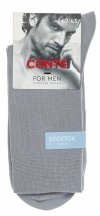 Skarpety męskie CONTE For Men w kolorze szarym to połączenie klasyki i komfortu. Wysoka zawartość bawełny gwarantuje miękkość i oddychalność, a elastyczne włókna zapewniają idealne dopasowanie bez ucisku.