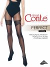 Rajstopy Conte PERFECT Fantasy 30 Den z efektem imitacji pończoch to idealny wybór na wyjątkowe okazje. Delikatny wzór na udach nadaje stylizacji wyjątkowego charakteru, a płaski szew i bawełniany klin gwarantują wygodę.