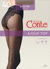 Eleganckie Rajstopy Conte Bikini 40 Den z Imitacją Ażurowej Bielizny