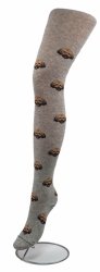 Jasno szare bawełniane rajstopy dziewczęce z motywem piesków od renomowanej marki AuraVia, wykonane w rozmiarze 1-3 lat - Model GHN7582
