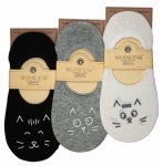 Stopki bawełniane klasyczne, urocze koty mix kolor 3 pary 35-38 AuraVia