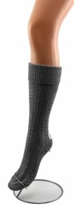 Szare podkolanówki z wełny alpaki–ciepłe, miękkie,eleganckie i piękny splot 35-38