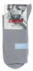 CONTE For Men – skarpety męskie w eleganckim szarym kolorze 40-41 