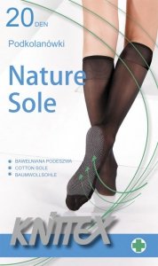 Nature Sole 20 Den – damskie podkolanówki z bawełnianą podeszwą
