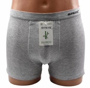 Jasnoszare bambusowe bokserki męskie Aura.Via – naturalna świeżość i styl, rozmiar 3XL