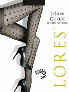 Rajstopy Lores Cuore 20 den – Romantyczny Wzór Serduszek