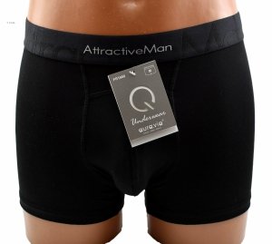Bokserki męskie Auravia–czarne, bambus 85%, elastyczny pas AttractiveMan, rozmiar 2XL