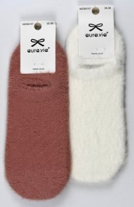Damskie skarpetki stopki z długim włosem – idealne na zimę 35-38
