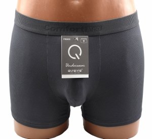 Prążkowane bokserki bambusowe Aura.Via w kolorze grafitowym, rozmiar M