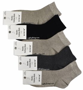 Bawełniane skarpetki damskie z prążkowaną strukturą – zestaw 5 par 38-41