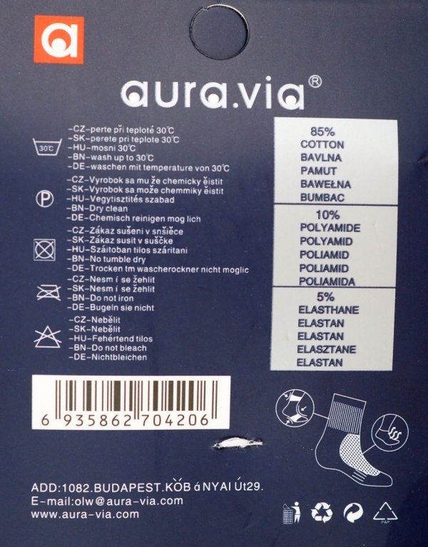 Metka produktu. Wykonane prze firmę AuraVia w rozmiarze 47-49, model FX4749