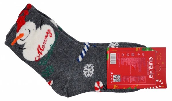 Skarpety świąteczne dziecięce 28-31 AuraVia,skarpety unisex mikołaj prezent