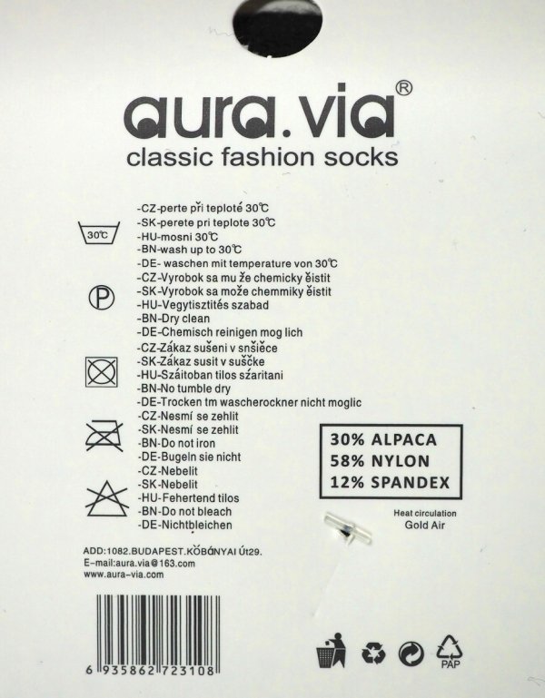 Skarpety zimowe Alpaka 3 pary kolory 39-42 AuraVia Skarpetki ciepłe Thermo