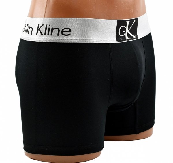 Bokserki męskie Aura.Via czarne z połyskującym pasem, rozmiar 2XL