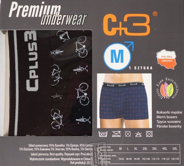 Bawełniane bokserki męskie, jakość firmy C+3 roz M