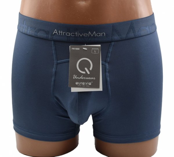 Bokserki męskie Auravia AttractiveMan–bambus, ciemnoniebieskie, gładkie, rozmiar 3XL