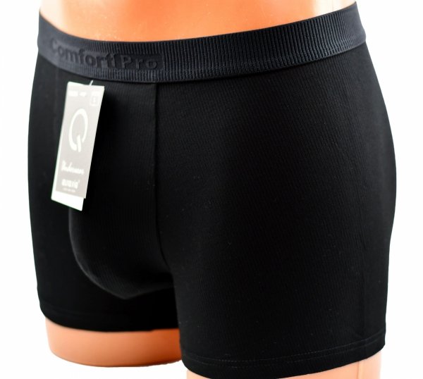 Czarne bambusowe bokserki prążkowane Aura.Via Comfort Pro, rozmiar 2XL