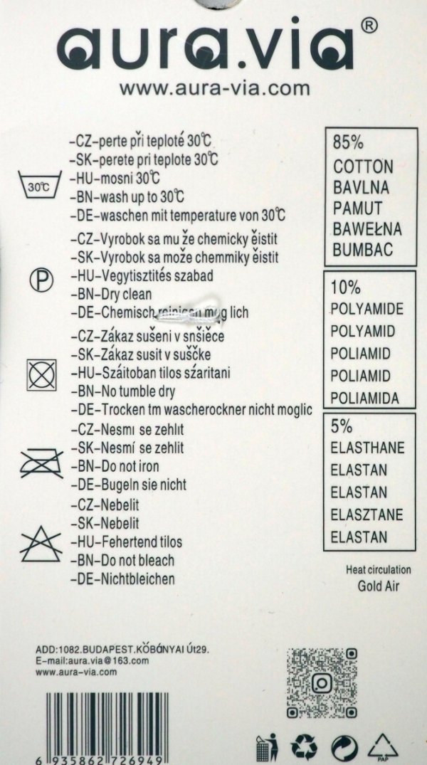 85% bawełny,10% poliamid, 5% elastan Model FZG935