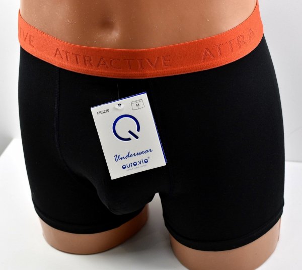 Czarne bokserki męskie Aura.Via ATTRACTIVE – bawełniane, wygodne, rozmiar 3XL