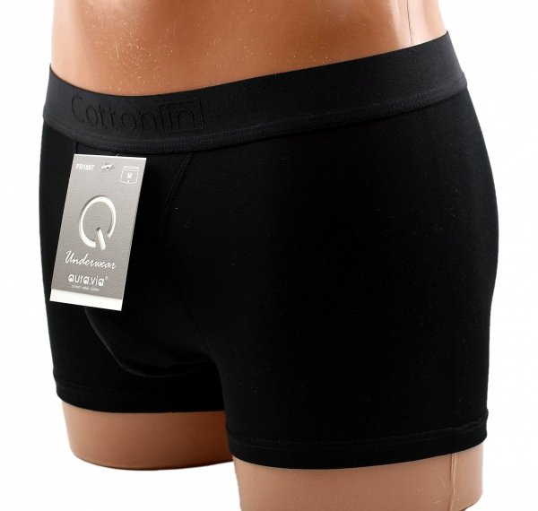 Auravia Cotton In–czarne bokserki męskie 95% bawełny, komfort, rozmiar 2XL