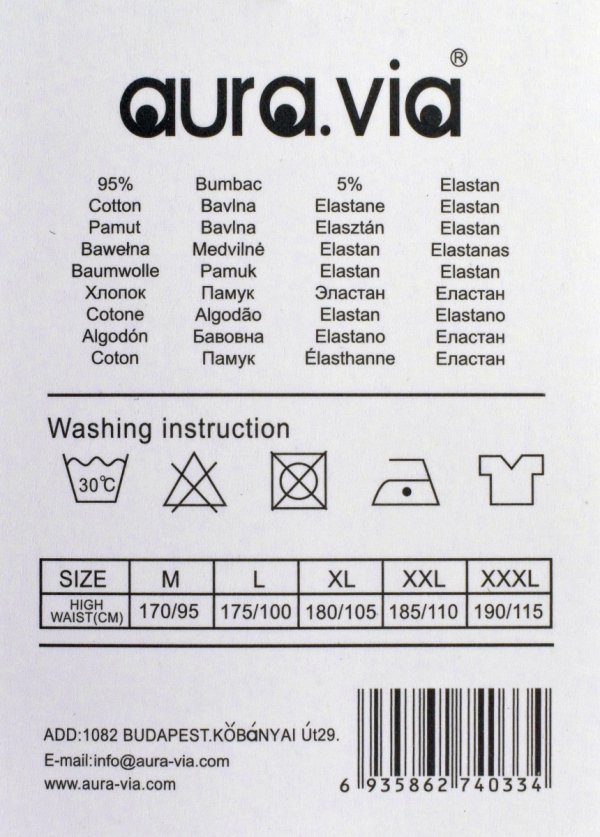 Bokserki szare 95% bawełny – klasyczny, wygodny krój AuraVia, rozmiar 2XL