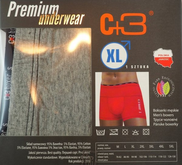 Bawełniane bokserki męskie, jakość firmy C+3 r. XL