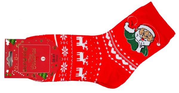 Skarpety świąteczne 38-41 AuraVia,skarpetki gwiazdka unisex mikołaj prezent