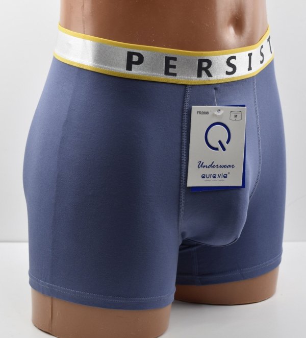 Bokserki bawełniane męskie PERSIST, niebieskie z kontrastową lamówką, rozmiar M