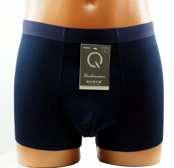 Bokserki męskie Aura.Via – granatowe, bambusowe i przewiewne, rozmiar L