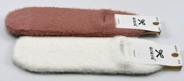 Damskie skarpetki stopki z długim włosem – idealne na zimę 35-38